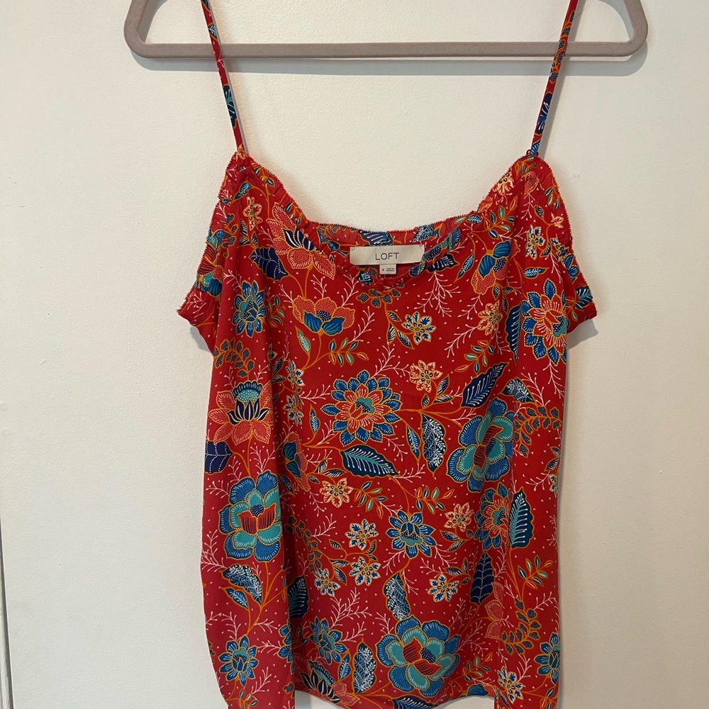LOFT Red Floral Women's Top